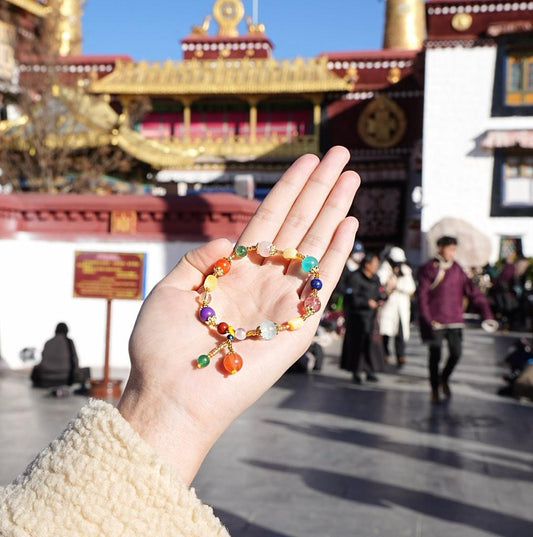 Colorful Agate Bead Bracelet